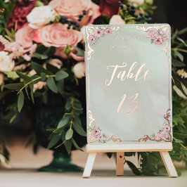  Mint Pioen Folie Tafelnummer Kaart