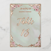 Mint Pioen Folie Tafelnummer Kaart (Voorkant)