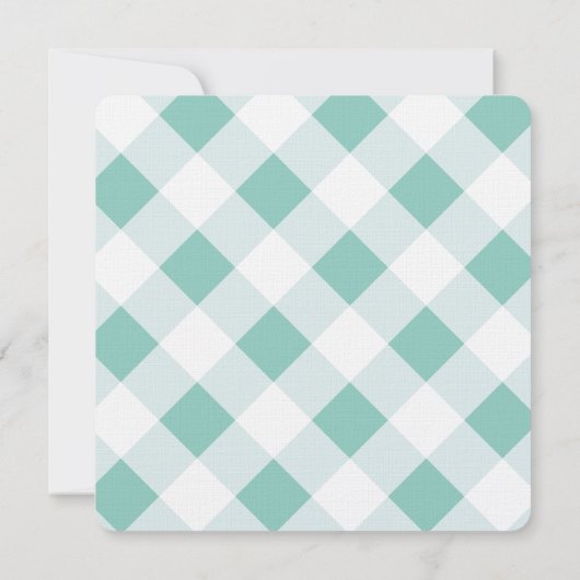 Mint Plaid Bruiloft Kaart (Achterkant)