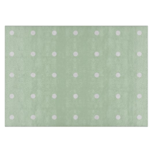 Mint Polka Dot Glass Cutting Boards Snijplank (Voorkant)