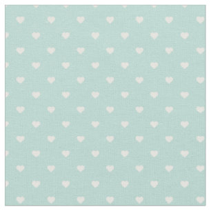 Mint polka dot harten stof