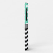 Mint Polka Dots Black Chevron Monogram Case-Mate iPhone Case (Achterkant/links)