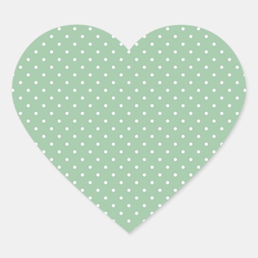 Mint Polka Hart Sticker (Voorkant)