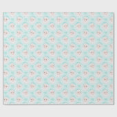 Mint Preppy Roze Pet Santa Mint Bows Polka Dot Cadeaupapier (Vlak)
