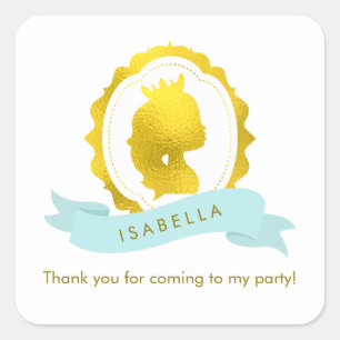 Mint Princess Cameo Birthday Vierkante Sticker