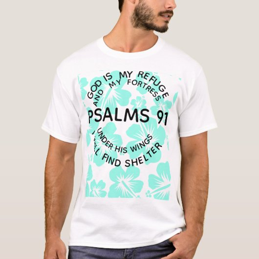 Mint psalm 91 bloem shirt (Voorkant)