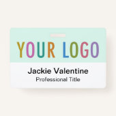 Mint PVC Naam Badge Horizontale Logo Werk ID Label (Voorkant)