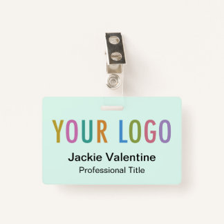 Mint PVC Naam Badge met Logo Clip Reel of Lanyard