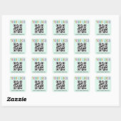 Mint QR Code Stickers voor Website met Logo Square (Vel)