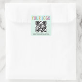 Mint QR Code Stickers voor Website met Logo Square (Tas)