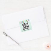 Mint QR Code Stickers voor Website met Logo Square (Envelop)