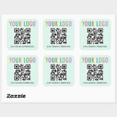 Mint QR-code-stickers voor website met vierkant lo Vierkante Sticker (Vel)