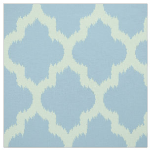 Mint Quatrefoil Ikat met aangepaste blauwe achterg Stof