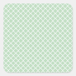 Mint Quatrefoil Vierkante Sticker