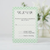 Mint Quatrefoil Wedding RSVP (Debout devant)
