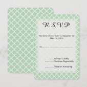 Mint Quatrefoil Wedding RSVP (Devant / Derrière)