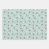 Mint Queen Bee & Gold Crown Foto Inpakpapier Vel (Voorkant 2)