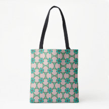 Mint & Red Retro Bloem Tas