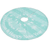 Mint Reindeer Forest kerst op maat Fleece Kerstboom Rok (Gekanteld)