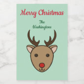 Mint Rendier Eten en Drinken Etiket Set (Enkel label)