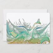 Mint  Romantic Peacock Birds Wedding Kaart (Voorkant)