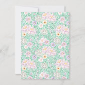 Mint rose mignonne Unicorn Invitations de fête d'a (Dos)