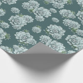 Mint Rosette Succulents Herhaalt Afdruk op Pine Gr Cadeaupapier (Hoek)