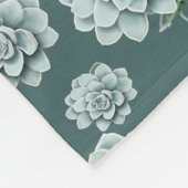 Mint Rosette Succulents Herhaalt Afdruk op Pine Gr Fleece Deken (Hoek)