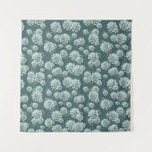 Mint Rosette Succulents Herhaalt Afdruk op Pine Gr Wandkleed (Voorkant)