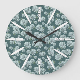 Mint Rosette Succulents Herhaalt Druk op Pine Gree Grote Klok