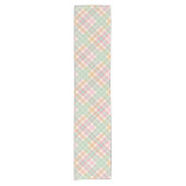  mint roze pastels tartan plaid korte tafelloper (Voorkant)