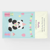 Mint & Roze zoete Panda ontwerp Spandoek (Horizontaal)