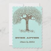 Mint Rustic Romantic Love Bird Swirly Tree Kaart (Achterkant)