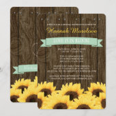 MINT RUSTIC SUNFLOWER BRIDAL SHOWER INVITATION KAART (Voorkant / Achterkant)