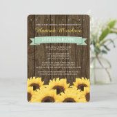 MINT RUSTIC SUNFLOWER BRIDAL SHOWER INVITATION KAART (Staand voorkant)