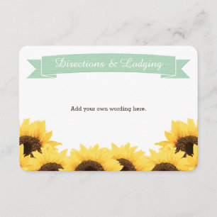 MINT RUSTIC SUNFLOWER ENCLOSURE INSERT INFORMATIEKAARTJE