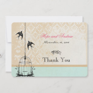 Mint Rustic Vintage Birdcage mariage invitations