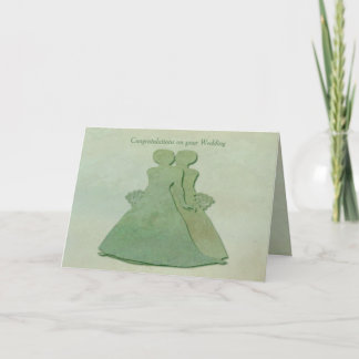 Mint Rustic Wedding Congress Card Lesbian Brides Kaart