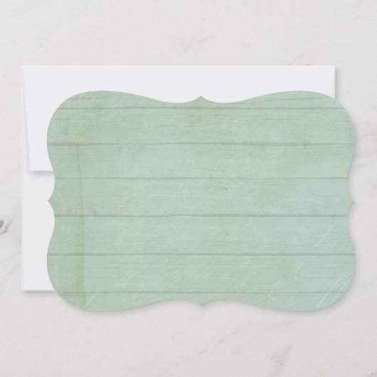 Mint Rustiek Elegant Hout Perzik Blush Rozen Kaart (Achterkant)