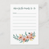 Mint Sage Blush Bloemen Aangepast Baby shower Advieskaart (Voorkant)