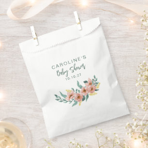 Mint Sage Blush Bloemen Aangepast Baby shower Bedankzakje