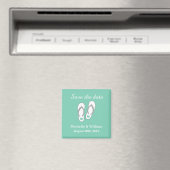 Mint Save the date strand slipper bruiloft magnete Magneet (Insitu (Vaatwasser))