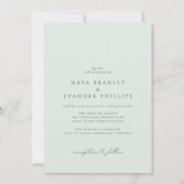 Mint Seafoam | Formele Lichte Groene Huwelijk Kaart (Voorkant)