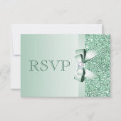 Mint Sequins, Bow & Diamond RSVP Wedding (Voorkant)
