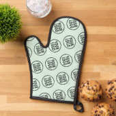 Mint Silicone Oven Mitt met Custom Logo Pattern Ovenwant (Top down)