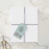 Mint Silver Ribbon Bow Verjaardag Cadeaulabel (Met Touw)