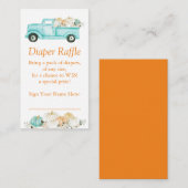 Mint Sinaasappel Kleine Pompoen Luier Raffle Ticke Informatiekaartje (Voorkant / Achterkant)