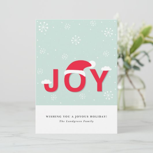 Mint Snow Joy Holiday Flat Kaart (Staand voorkant)