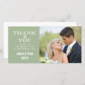 Mint Snowflake Mariage Photo Merci Cartes (Devant / Derrière)