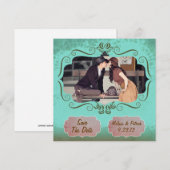 Mint sparen de Datum Save The Date (Voorkant / Achterkant)